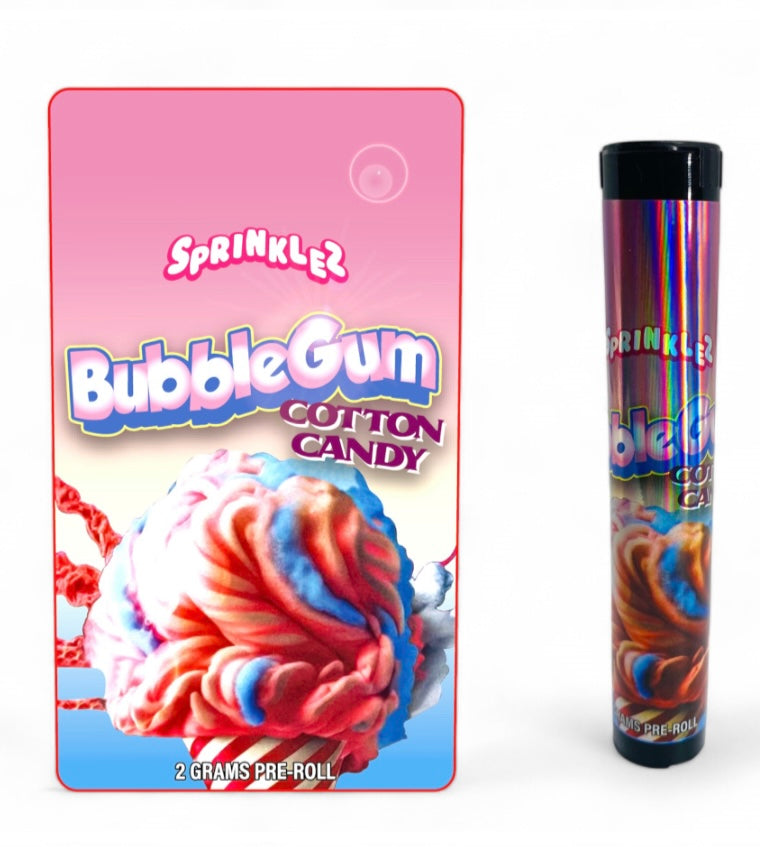 Sprinklez Bubblegum Cotton Candy Tubes with Holographic Labels