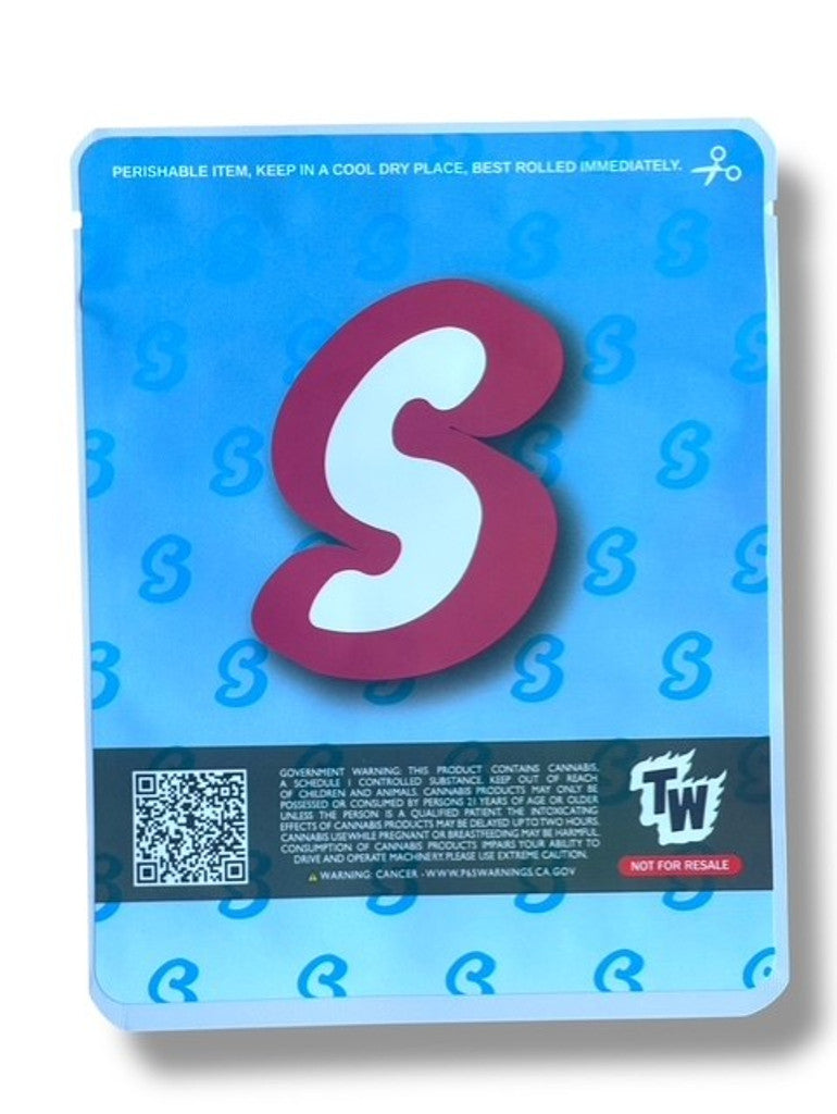 Sprinklez Cotton Candy Vanilla Swirl 3.5G Mylar Bags -With stickers and labels