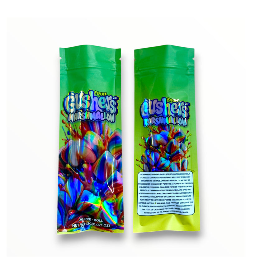 Sprinklez Fruit Gushers Marshmallow 2 Gram Pre Roll Packaging Net Wt. 2g(0.071oz) Holographic