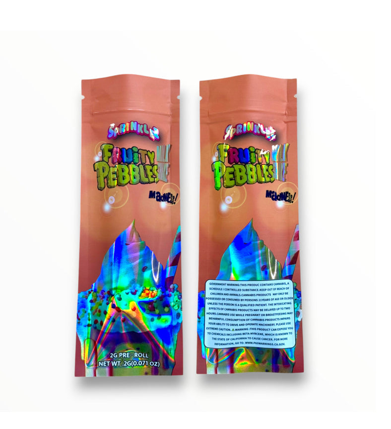 Sprinklez Fruity Pebbles Milk Shake Madness 2 Gram Pre Roll Packaging Net Wt. 2g(0.071oz) Holographic