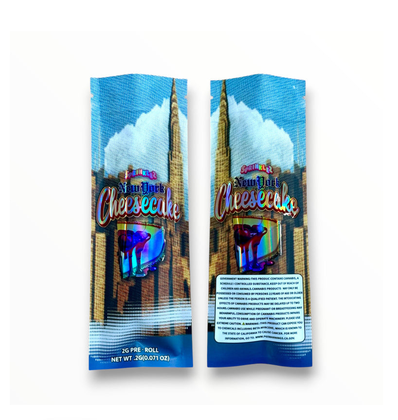 Sprinklez New York Cheesecake 2 Gram Pre Roll Packaging Net Wt. 2g(0.071oz) Holographic High Tolerance Jokes Up