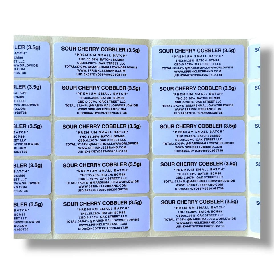 Sprinklez Sour Cherry Cobbler Mylar Bags With stickers and label 