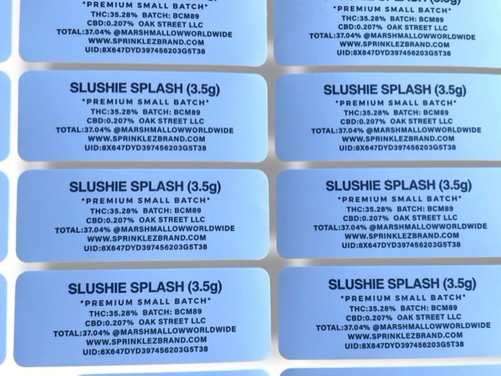Sprinklez Tropical Slushie Splash Milkshake 3.5G Mylar Bags With stickers and labels