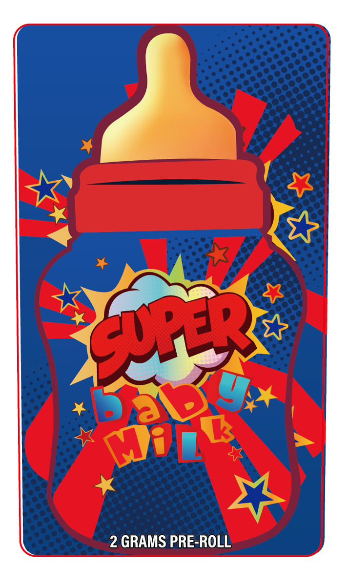Super Baby milk 2 Gram Pre-Roll Holographic Labeling/Stickers Only