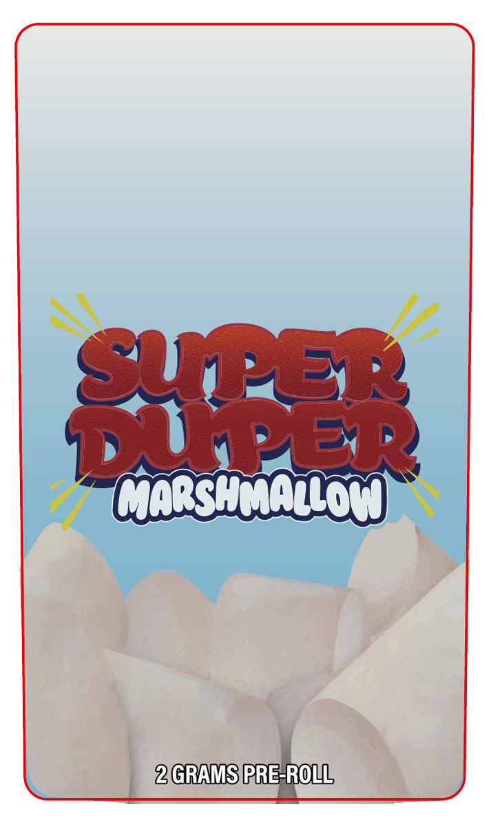 Super Duper MarshMellow 2 Gram Pre-Roll Holographic Labeling/Stickers Only