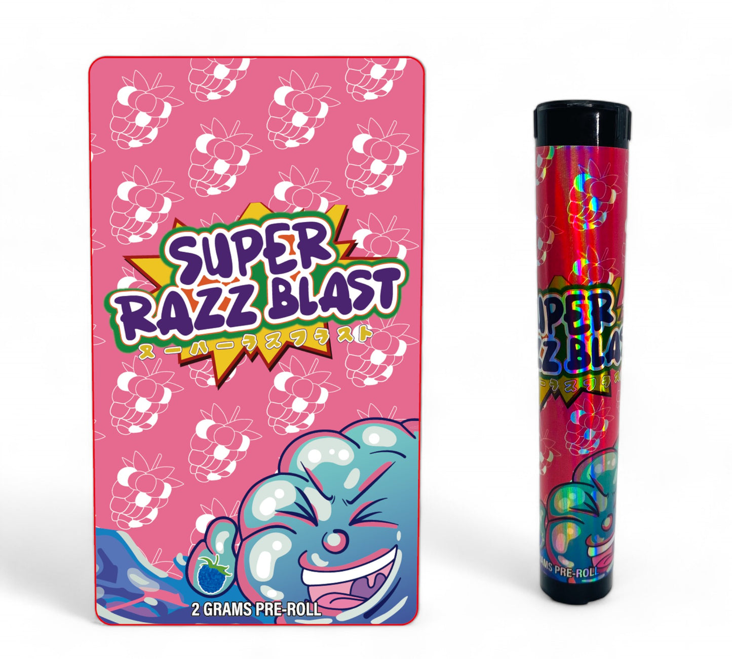 Super Razz Blast Tubes with Holographic Labels