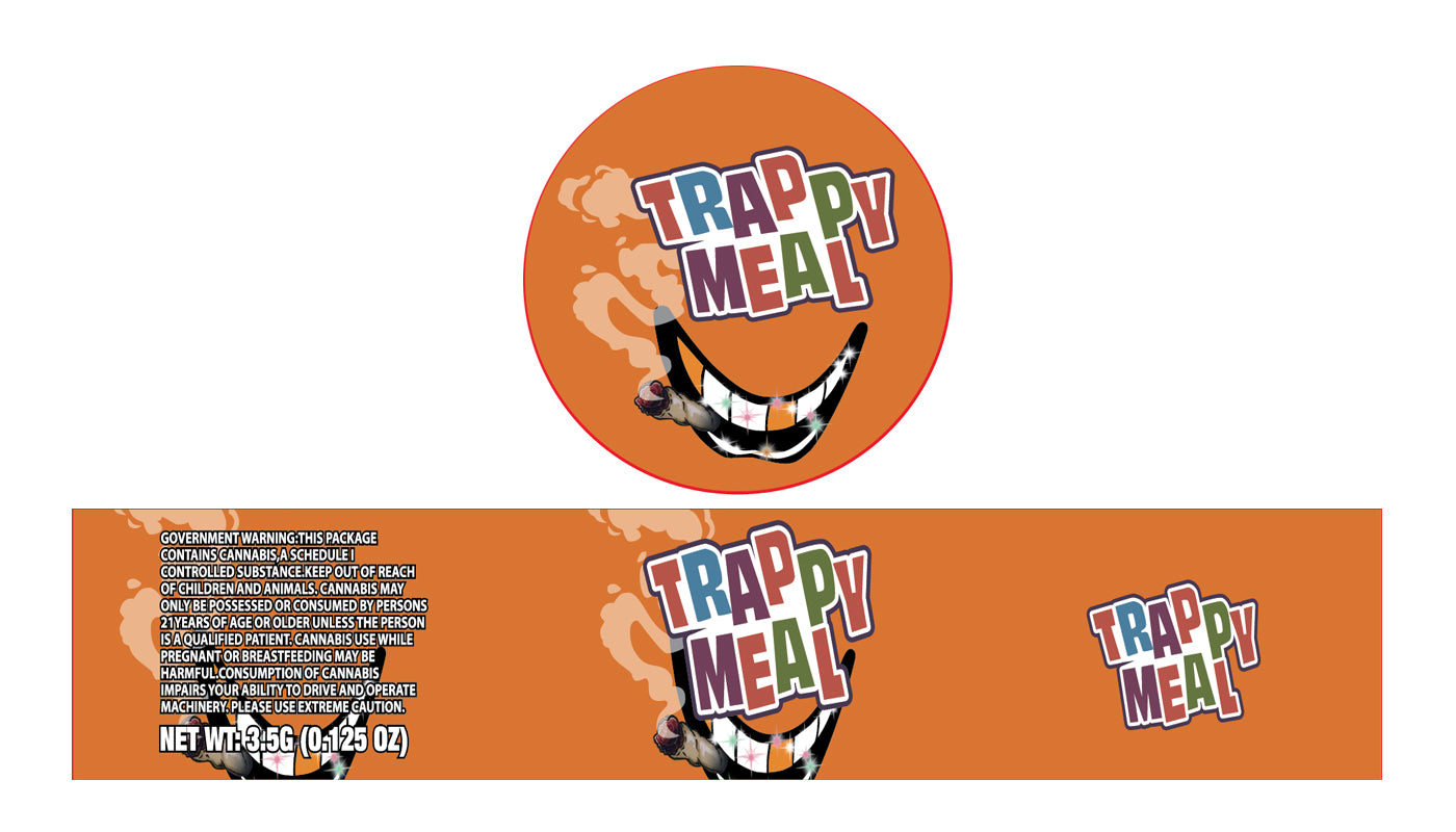 Trappy Meal 3.5g Glass Jar Holographic Labeling/Stickers Only