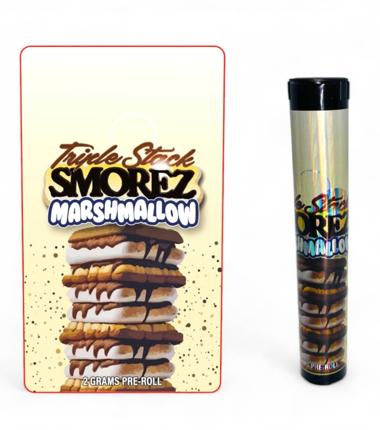 Triple Stack Smorez Marshmallow Tubes with Holographic Labels