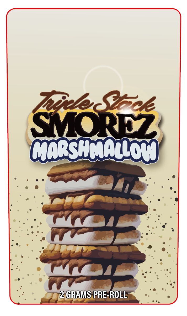 Triple Stack Smorz MarshMellow 2 Gram Pre-Roll Holographic Labeling/Stickers Only