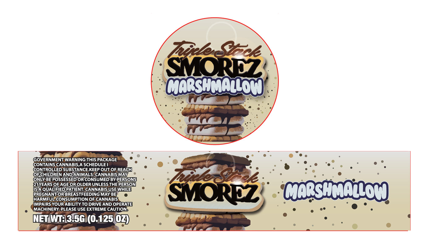 Triple Stack Smorez 3.5g Glass Jar Holographic Labeling/Stickers Only