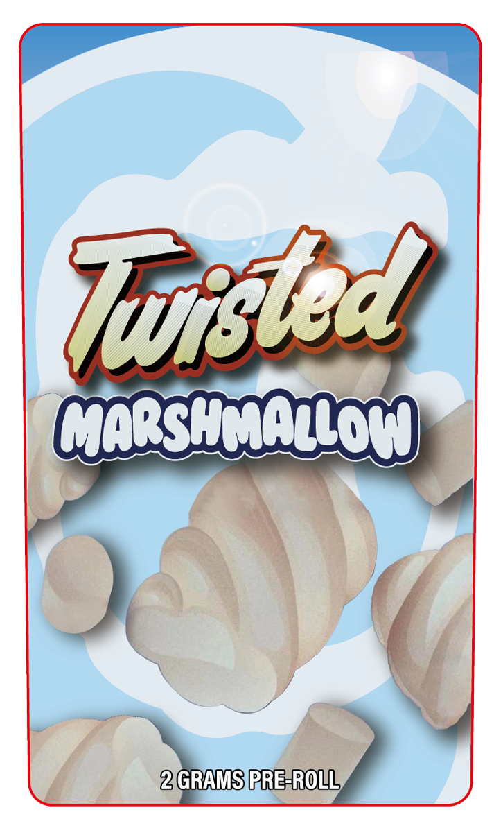 Twisted MarshMellow 2 Gram Pre-Roll Holographic Labeling/Stickers Only
