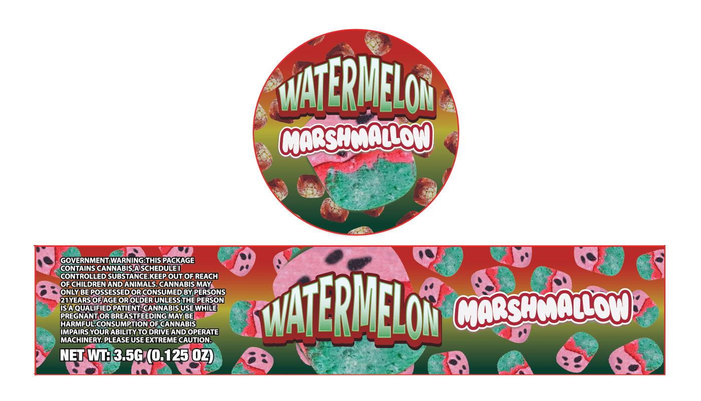 Watermelon Marshmallow 3.5g Glass Jar Holographic Labeling/Stickers Only