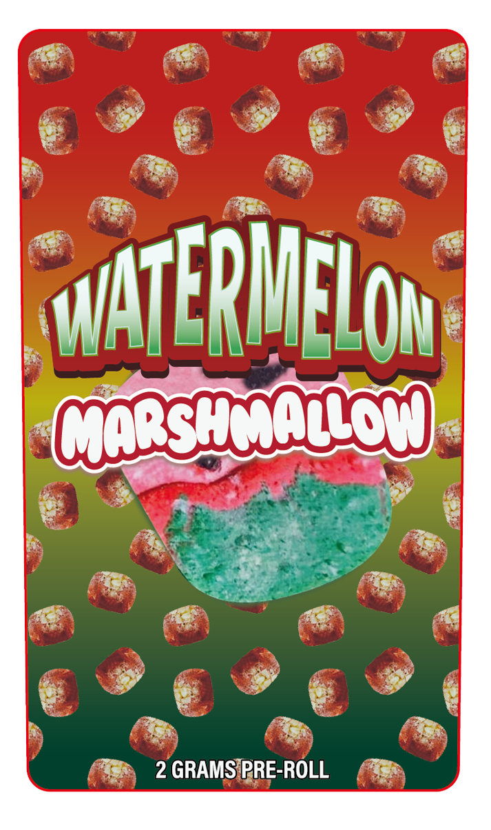Watermelon MarshMellow 2 Gram Pre-Roll Holographic Labeling/Stickers Only