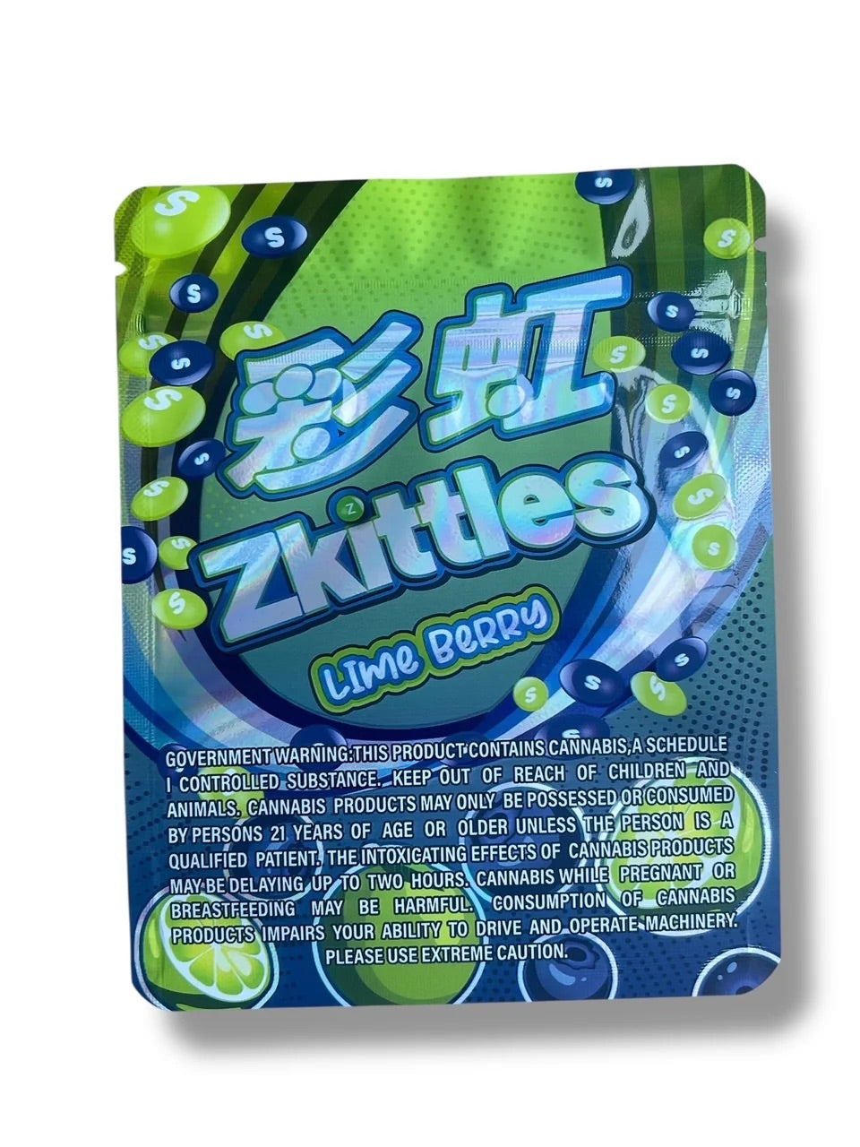 Zkittles Lime Berry3.5g Mylar Bag