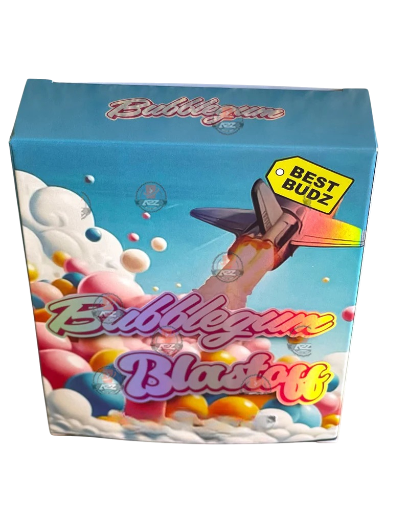 Best Budz Bubblegum Blastoff Mylar Bags with Boxes 3.5g Box Packaging Holographic