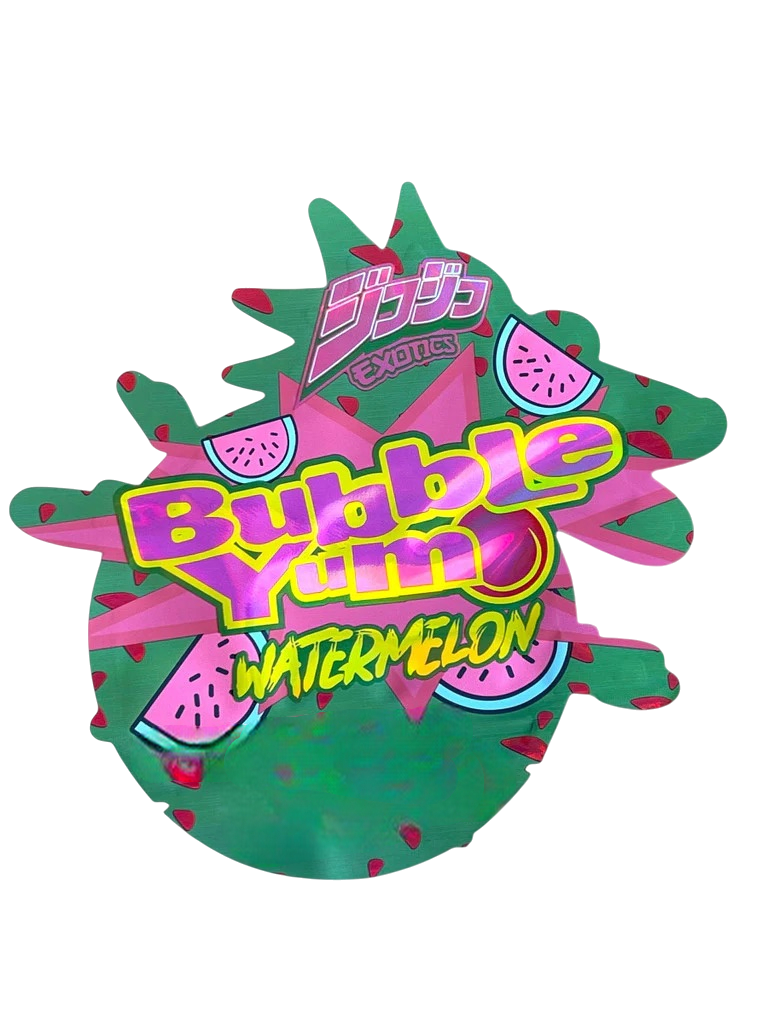 Bubble Yum Watermelon Exotics Mylar Bag 3.5g shape bag