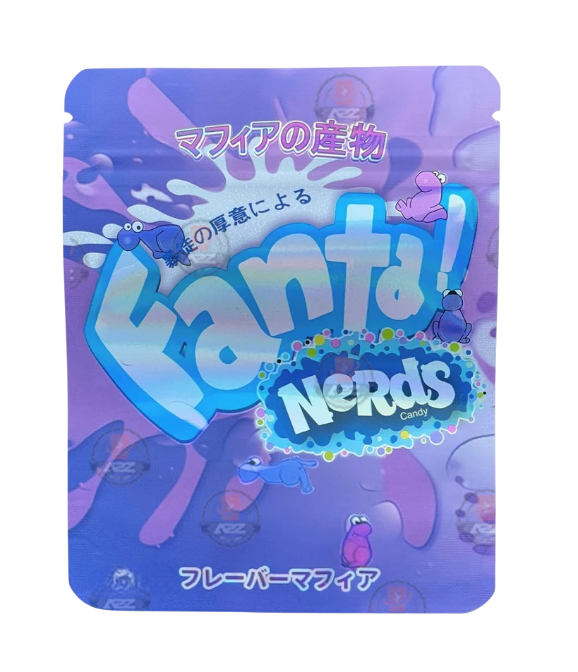 Fanta Nerds Candy Mylar Bags with Boxes 3.5g Box Packaging Holographic