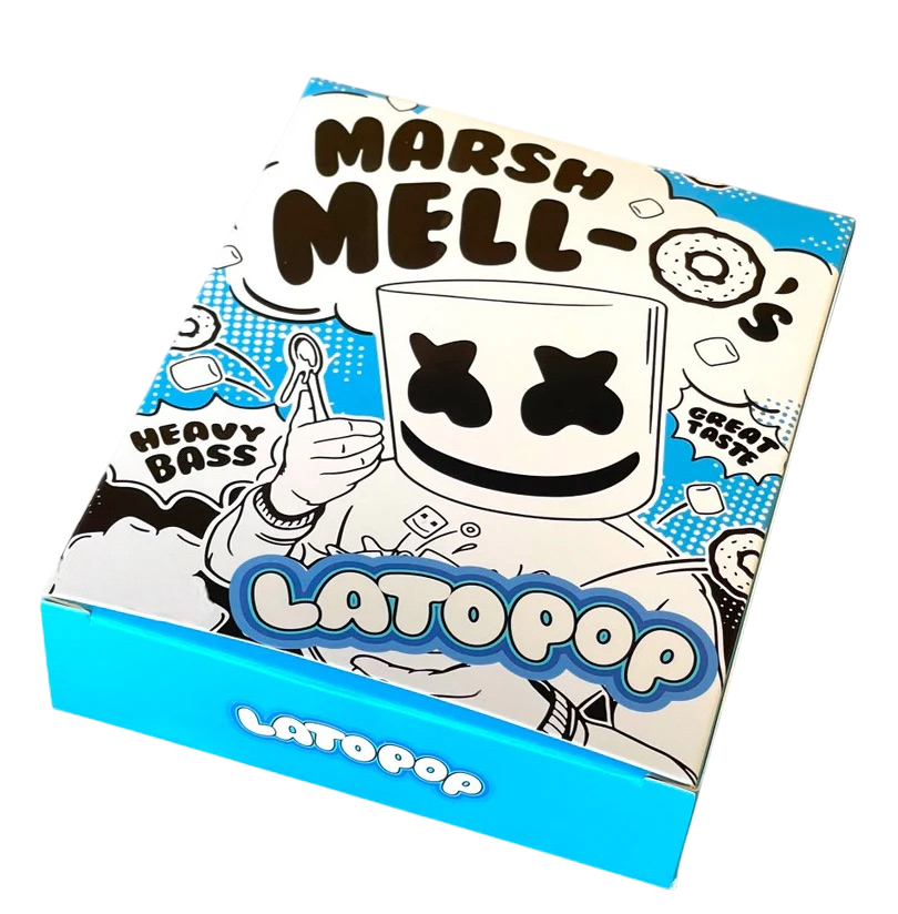 Lato Pop Marshmallow Mylar Bags with Boxes 3.5g Box Packaging Holographic