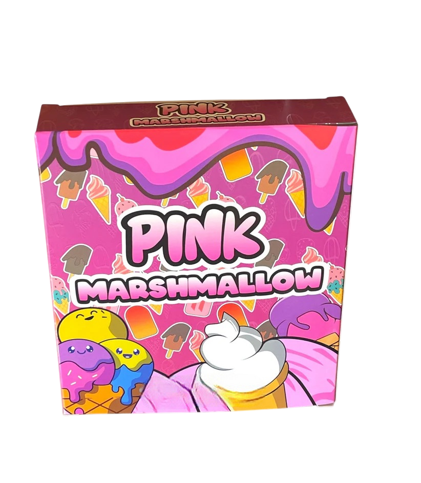 Pink Marshmallow Mylar Bags with Boxes 3.5g Box Packaging Holographic
