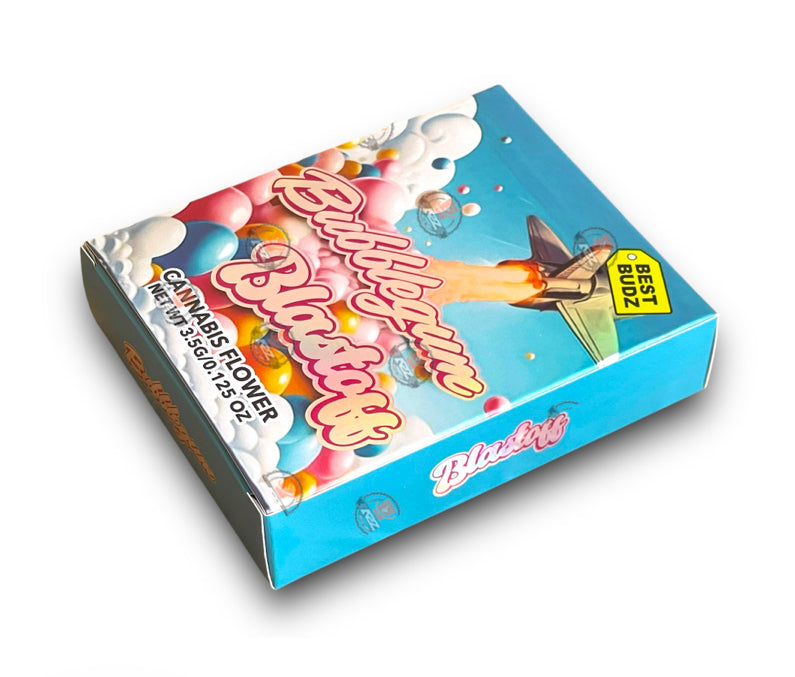 Best Budz Bubblegum Blastoff Mylar Bags with Boxes 3.5g Box Packaging Holographic