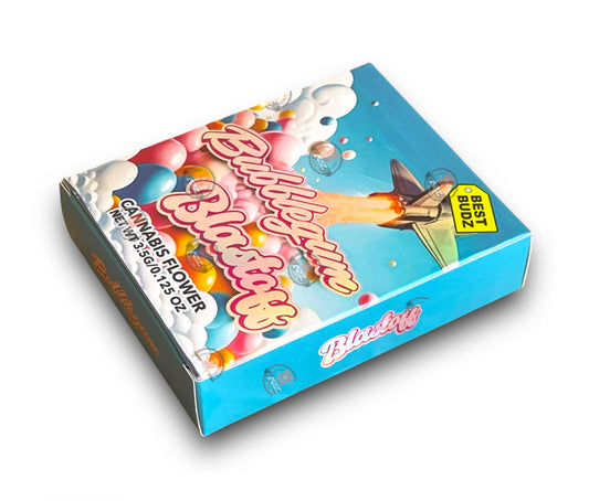 Best Budz Bubblegum Blastoff Mylar Bags with Boxes 3.5g Box Packaging Holographic