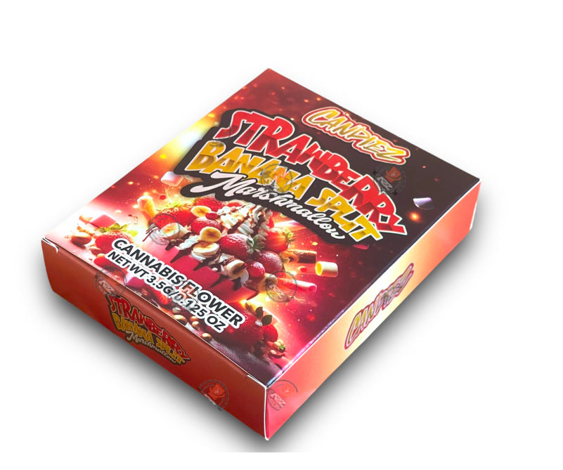 Best Budz Strawberry Banana Split Mylar Bags with Boxes 3.5g Box Packaging Holographic