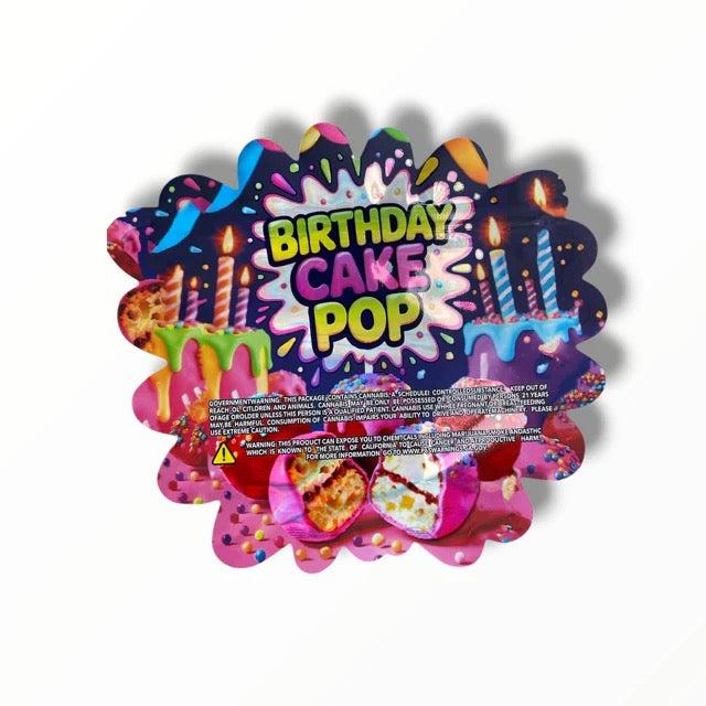 Birthday Cake Pop Mylar Bag 3.5 G