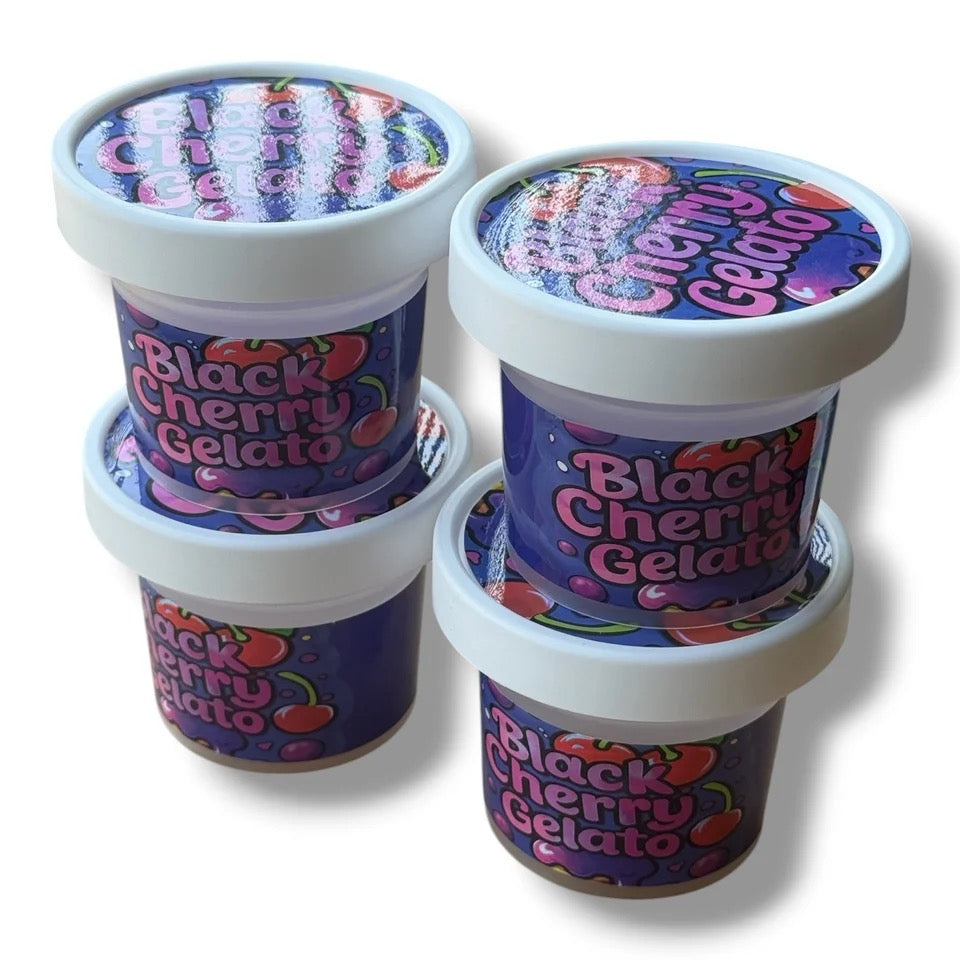 Black Cherry Gelato Ice Cream Jars Plastic Container 3.5 G