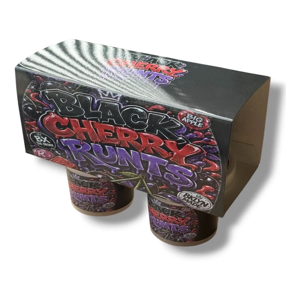 Black Cherry Runts Ice Cream Jars Plastic Container 3.5 Grams