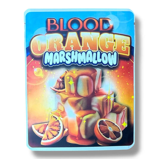Blood Orange Marshmallow Mylar  Bags 3.5G -With stickers and label