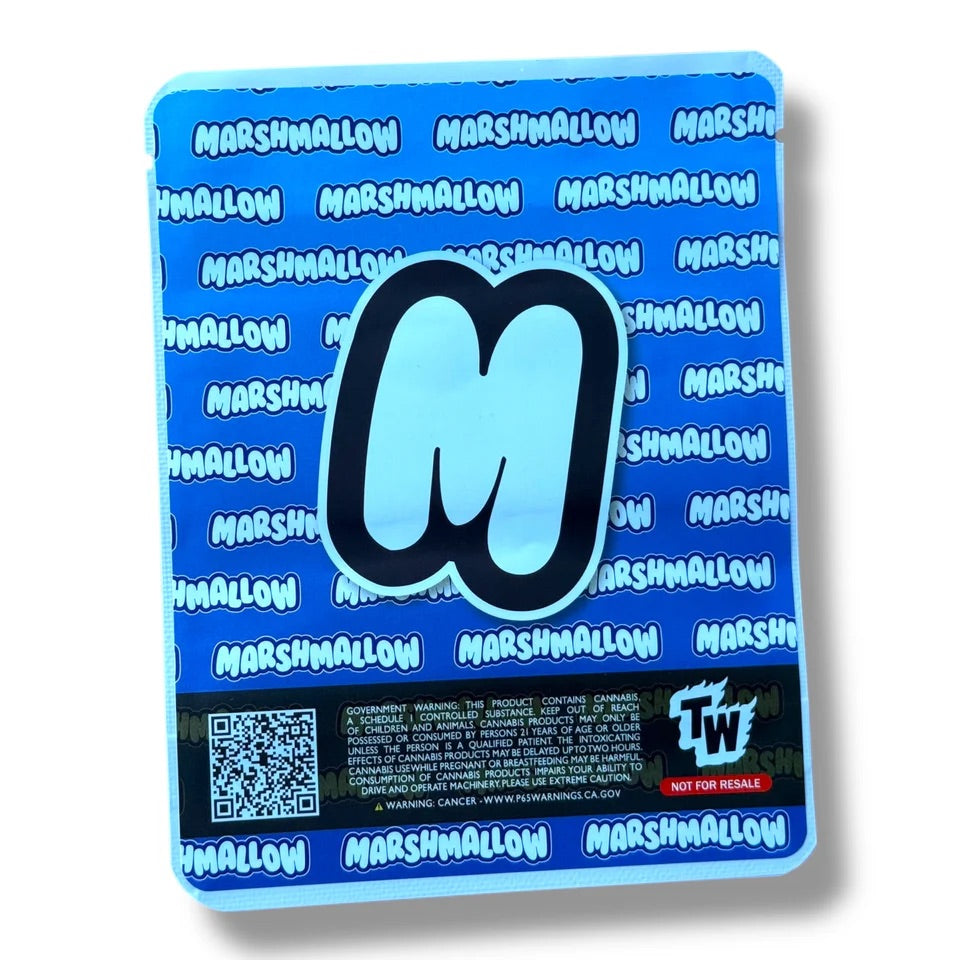 Blueberries and Cream Marshmallow Mylar  Bags 3.5G -With stickers and label