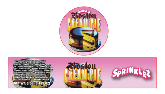  Boston Cream Pie 3.5g Glass Jar Labeling/Stickers