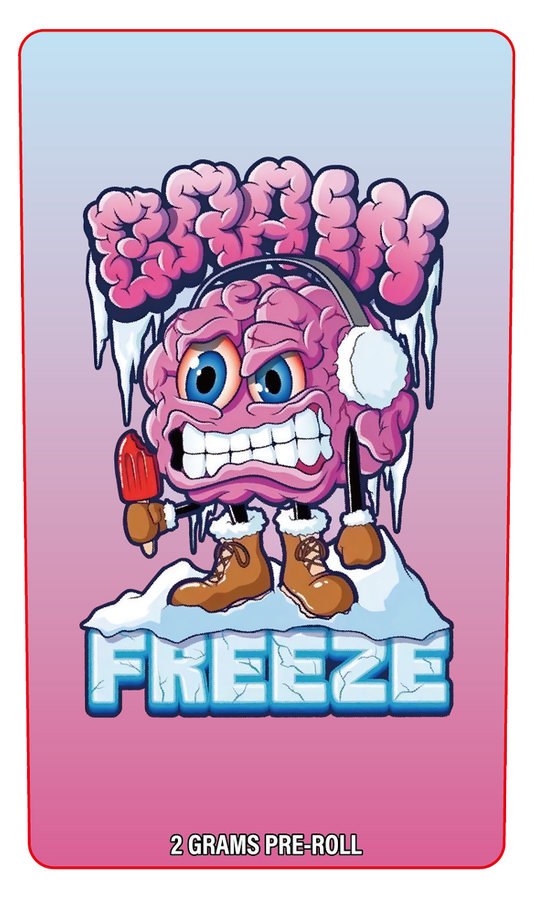 Brain Freeze 2 Gram Pre-Roll Holographic Labeling/Stickers Only