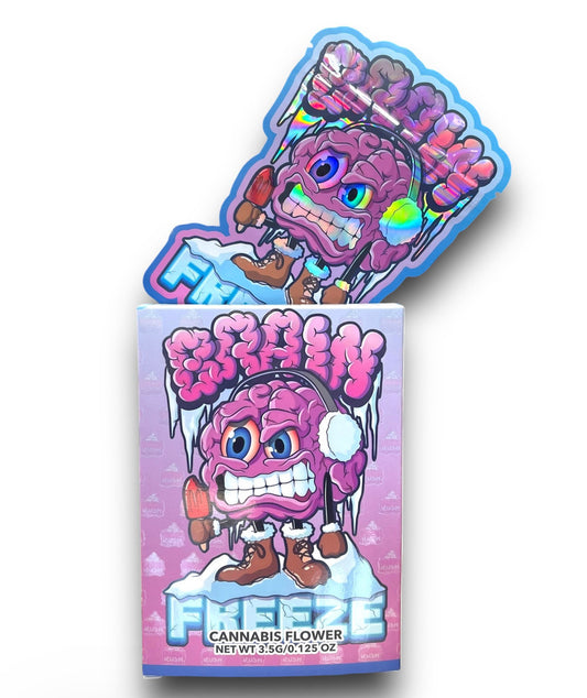 Brain Freeze Mylar Bags with Boxes 3.5g Box Packaging Holographic