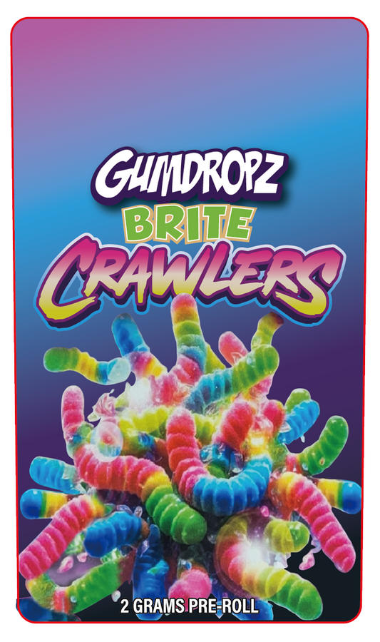 Brite Crawlers 2 Gram Pre-Roll Holographic Labeling/Stickers Only