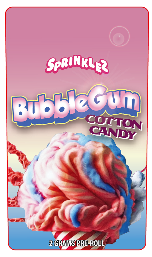 Bubblegum Cotton Candy 2 Gram Pre-Roll Holographic Labeling/Stickers Only