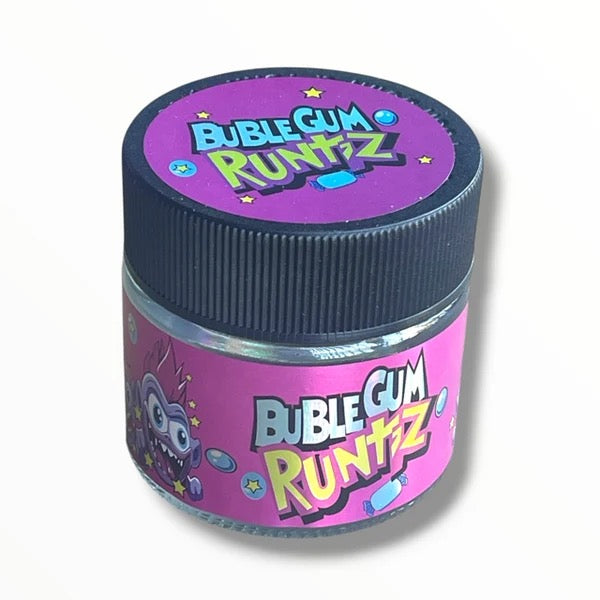 Bubblegum Runtz 3.5g Glass Jars with Holographic Sticker Labels