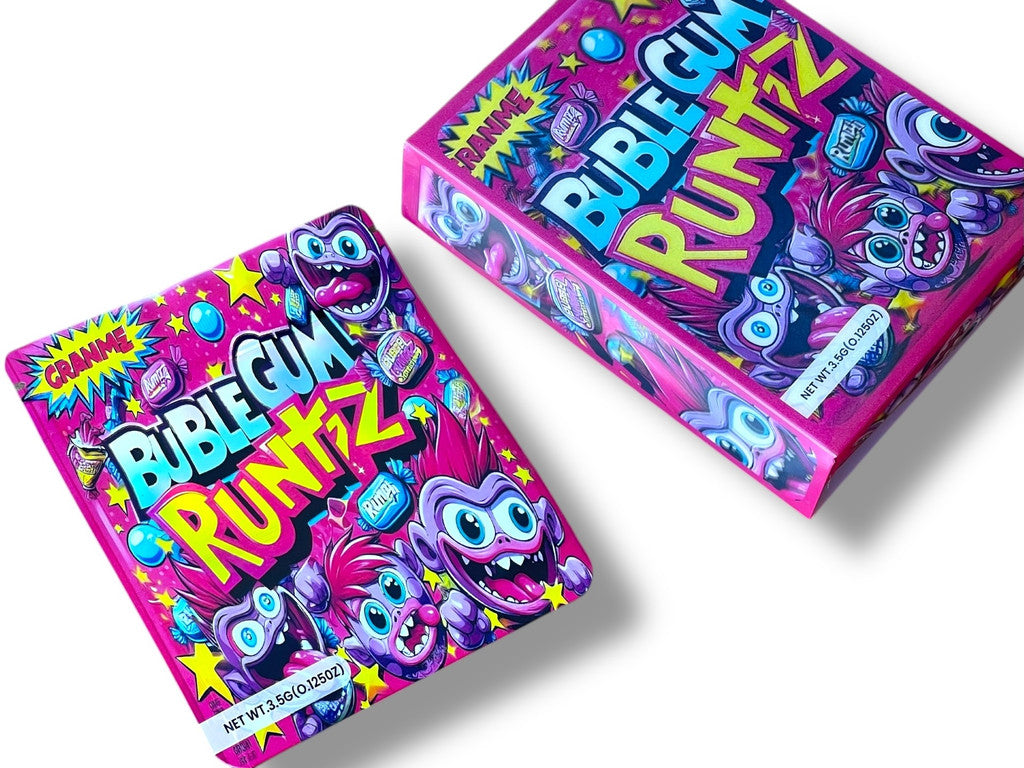 Bubblegum Runtz 3D Box and Bags 3.5g Box Packaging Holographic