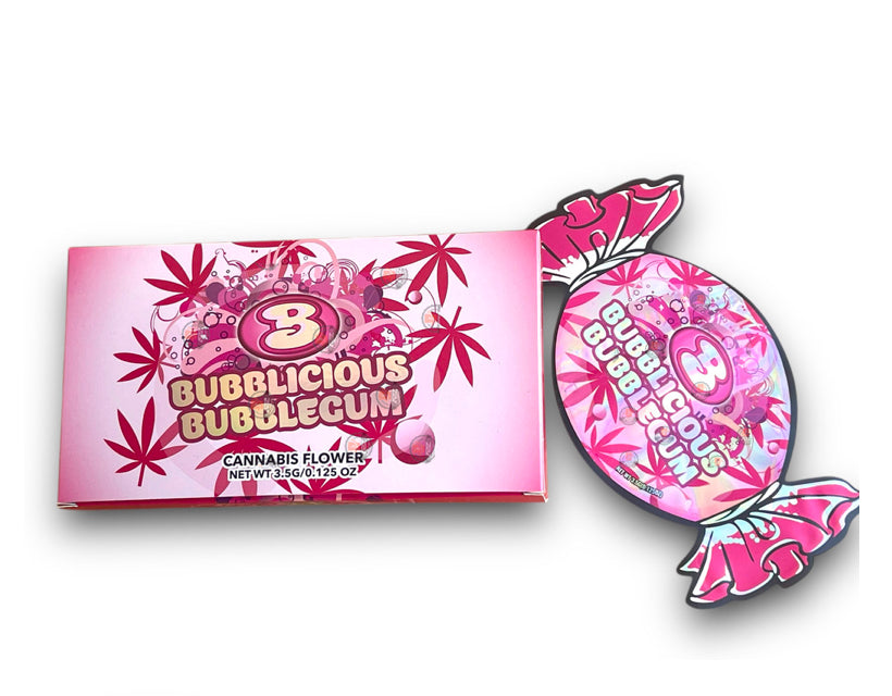Bubblicious Bubblegum Mylar Bags with Boxes 3.5g Box Packaging Holographic