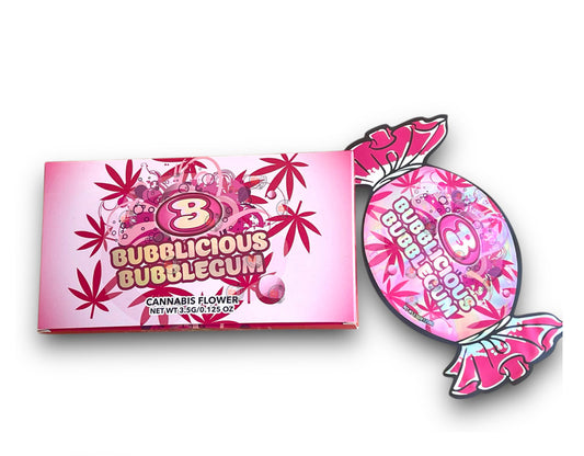 Bubblicious Bubblegum Mylar Bags with Boxes 3.5g Box Packaging Holographic