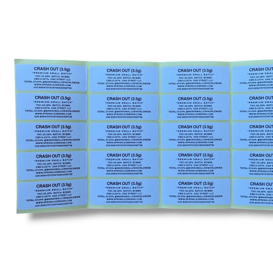 CRASH OUT TORCHIEZ 3.5G MYLAR  BAGS WITH STICKERS AND LABEL