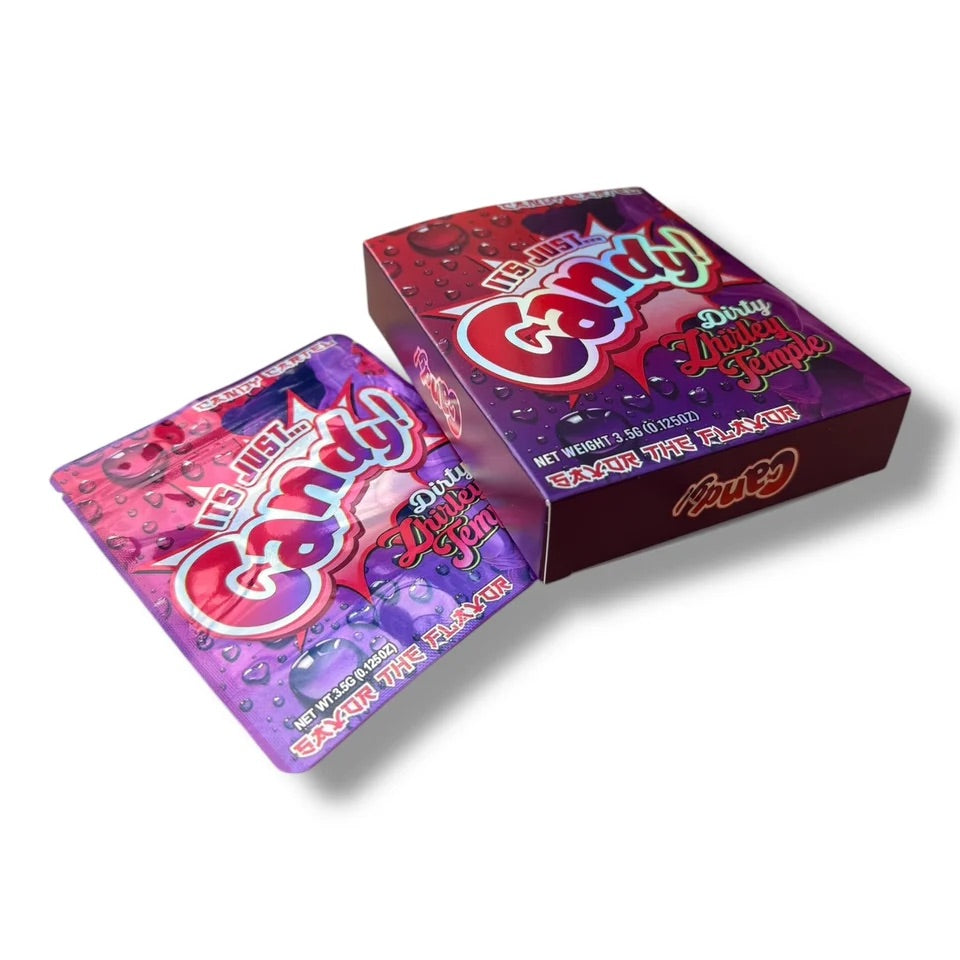 Candy Dirty Shirley Temple Mylar Bag with Box 3.5 Grams