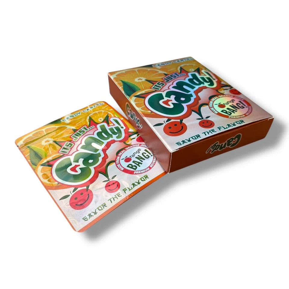Candy Orange Bang Mylar Bag with Box 3.5 Grams