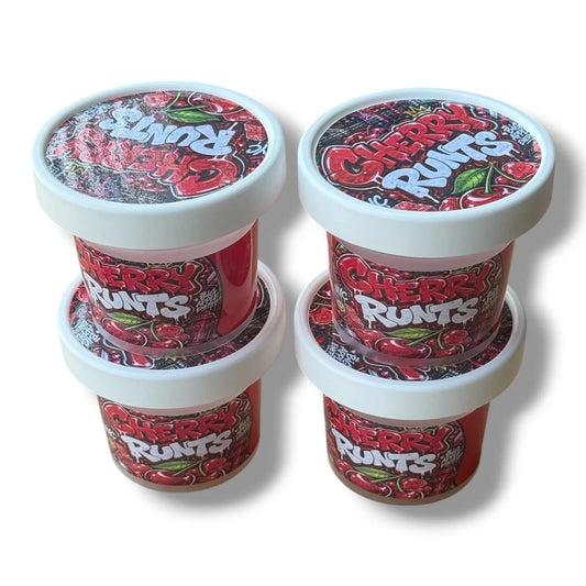 Cherry Runts Ice Cream Jars Plastic Container 3.5 Grams