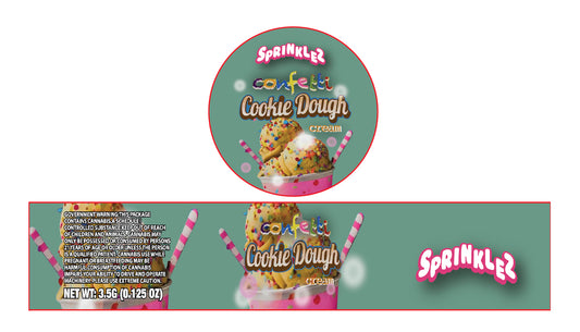 Confetti Cookie Dough Cream 3.5g Glass Jar Holographic Labeling/Stickers Only
