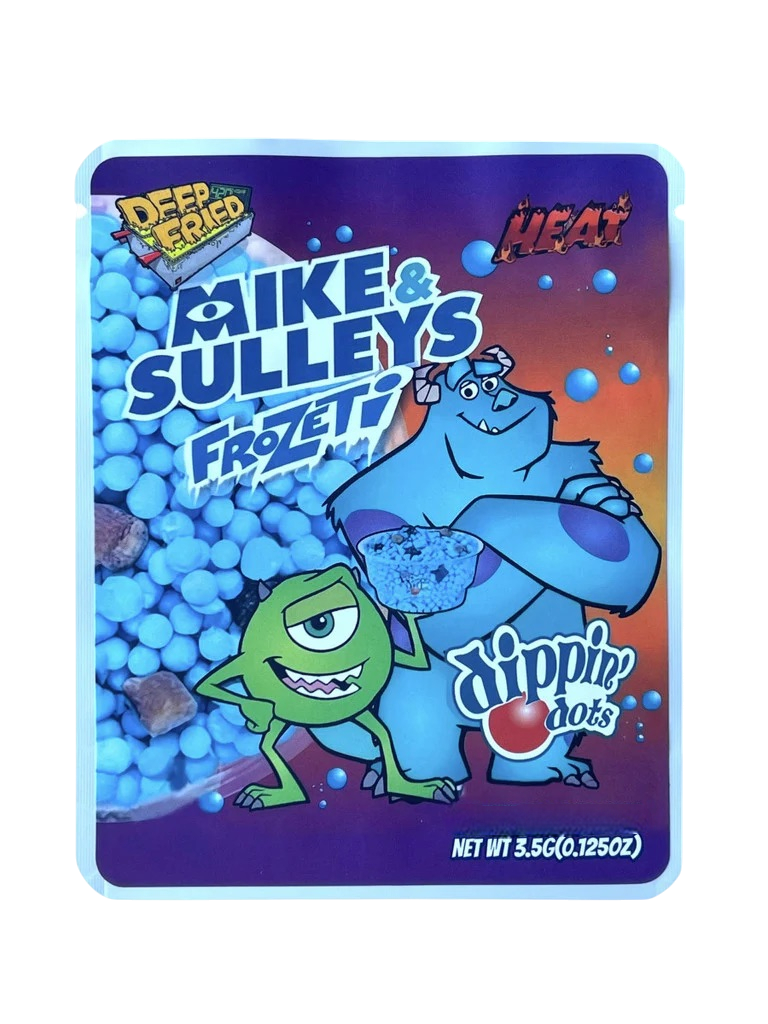 Deep Fried Mike & Sulleys Frozeti 3.5G Sticker Mylar Bags
