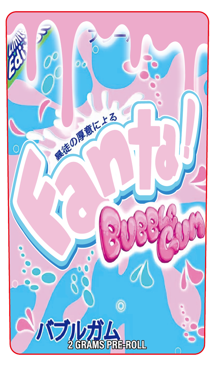 Fan-Ta Bubblegum 2 Gram Pre-Roll Holographic Labeling/Stickers Only