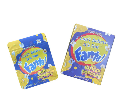 Fanta Butter Popcorn Mylar Bags with Boxes 3.5g Box Packaging Holographic