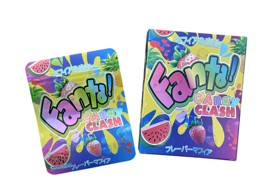 Fanta Candy Clash Mylar Bags with Boxes 3.5g Box Packaging Holographic
