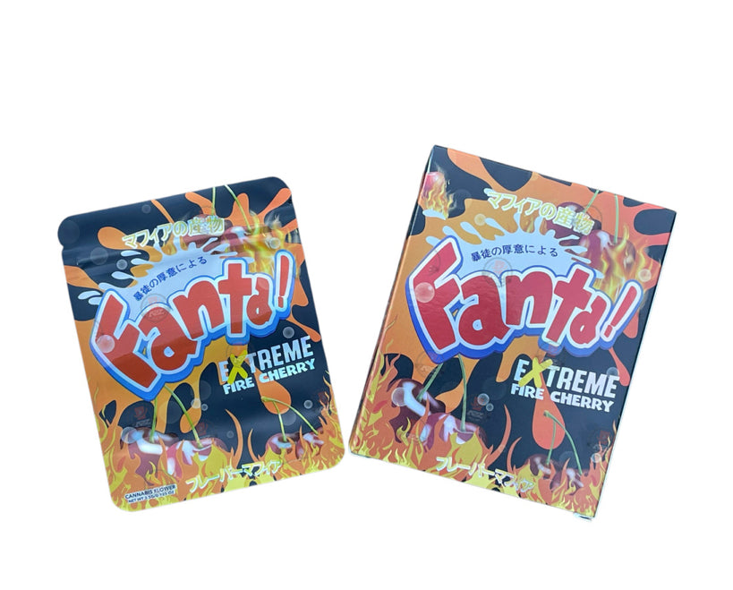 Fanta Extreme Fire Cherry Mylar Bags with Boxes 3.5g Box Packaging Holographic